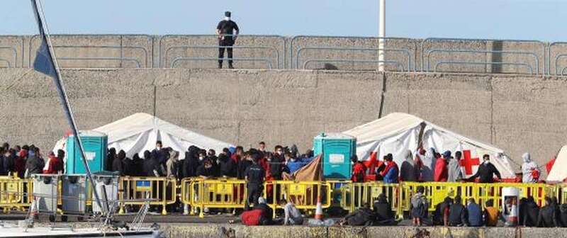 Imagen de archivo del campamento de Arguineguín (Foto EFE / Elvira Urquijo A.)